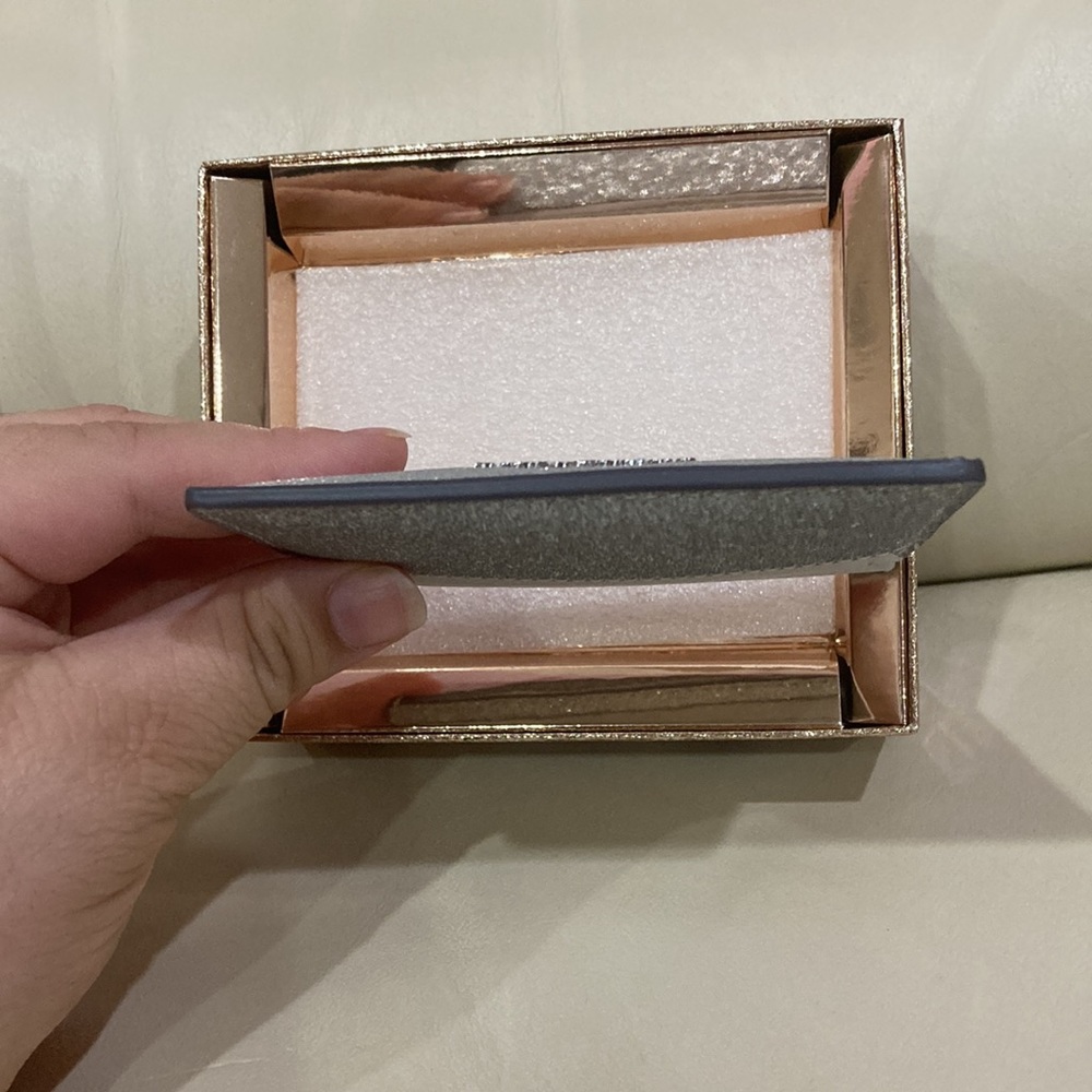 NWT Kate Spade Lunar Night Silver Sparkle Glitter Boxed Small Card Holder Wallet - Picture 10 of 15